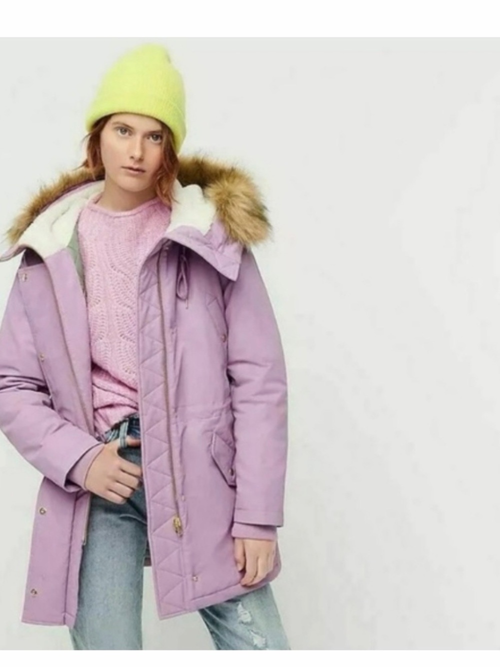 J.Crew perfect winter parka in light purple